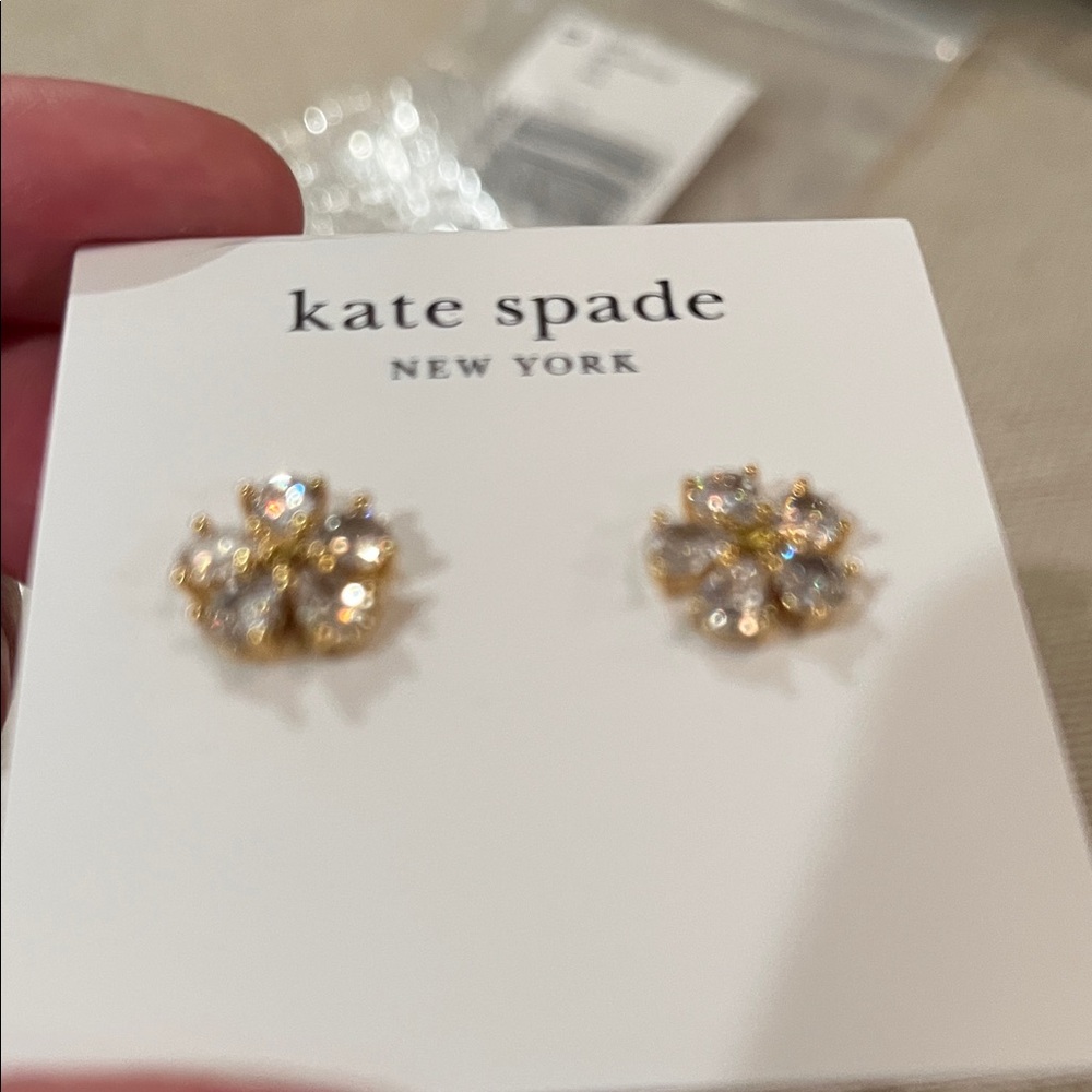 kate spade Crystal Bursting Bloom Studs/NWT - Picture 5 of 8
